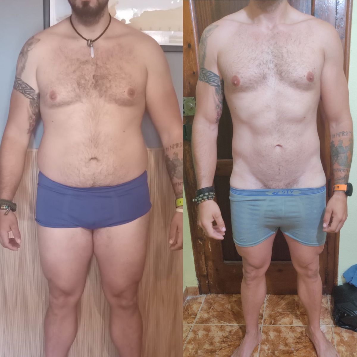 Transformación de Alex — antes y después
