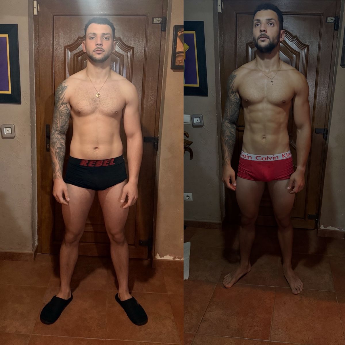 Transformación de Miguel — antes y después